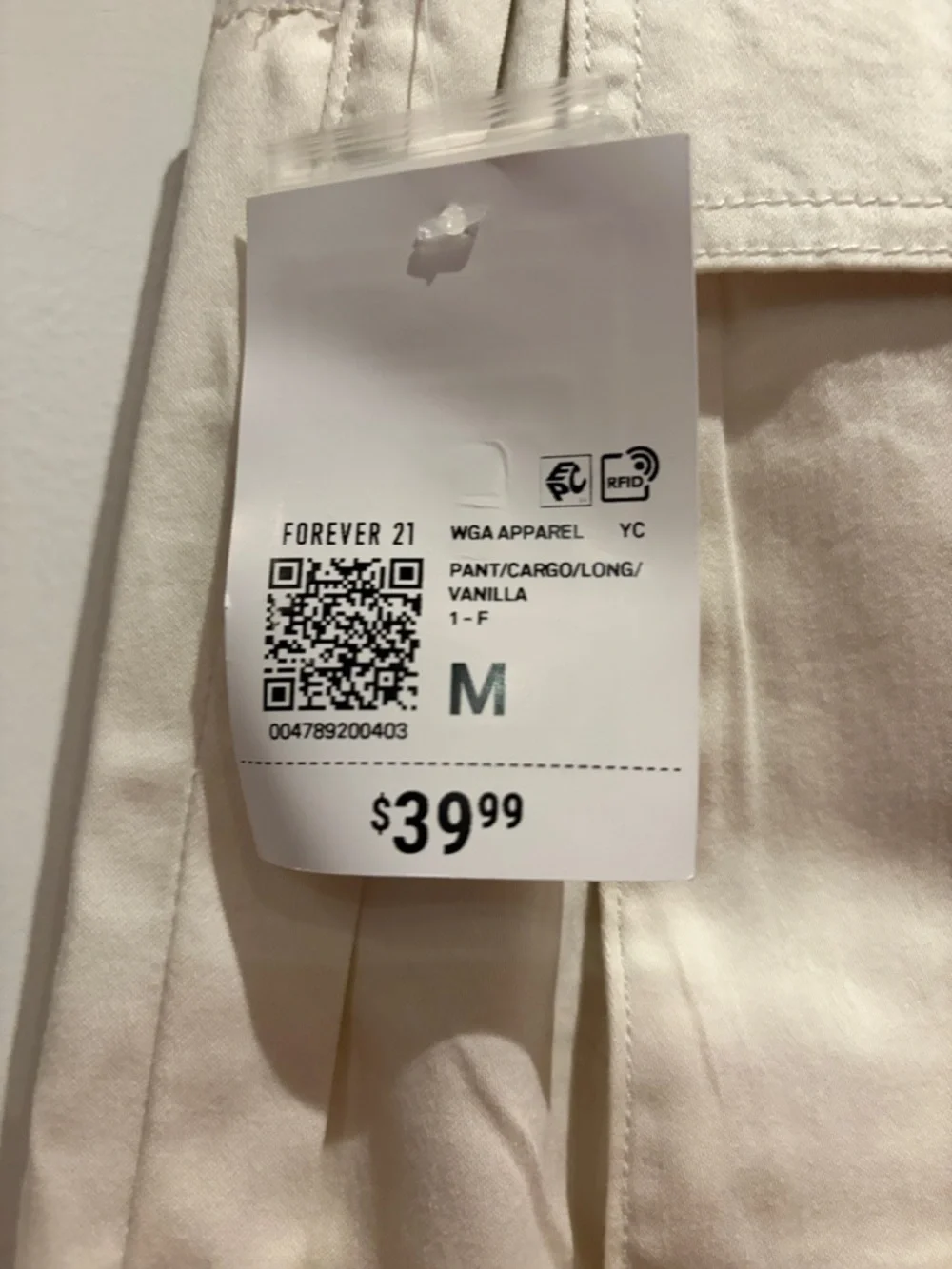 Forever 21 Off-White Wide-Leg Cargo Trousers - Picture 3 of 3